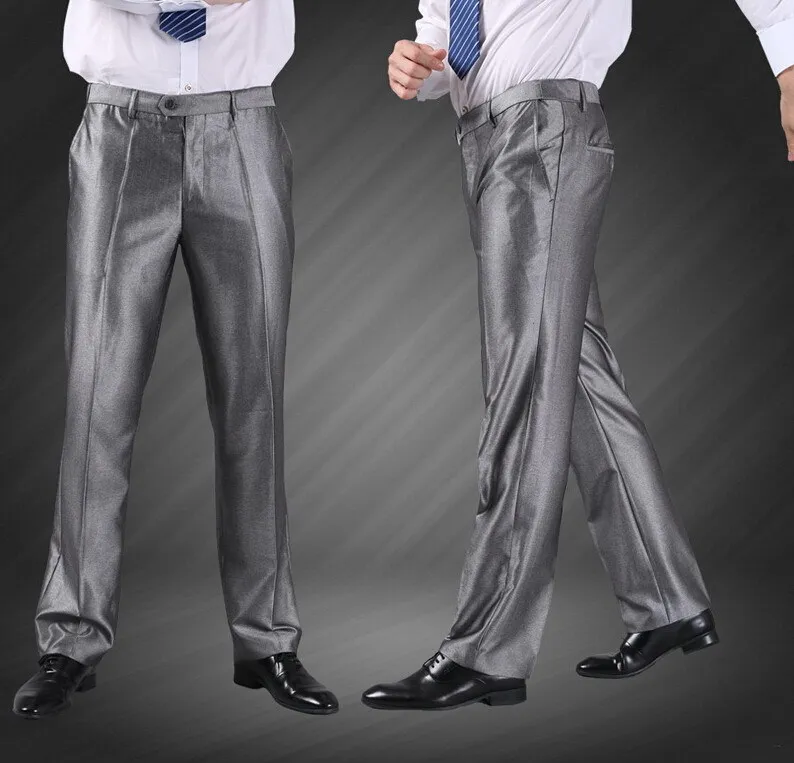 Мужской деловой костюм для свадьбы, брюки, Новое поступление, Модный повседневный смокинг для жениха, официальный костюм для вечеринки, брюки J1213 - Цвет: Silver Gray