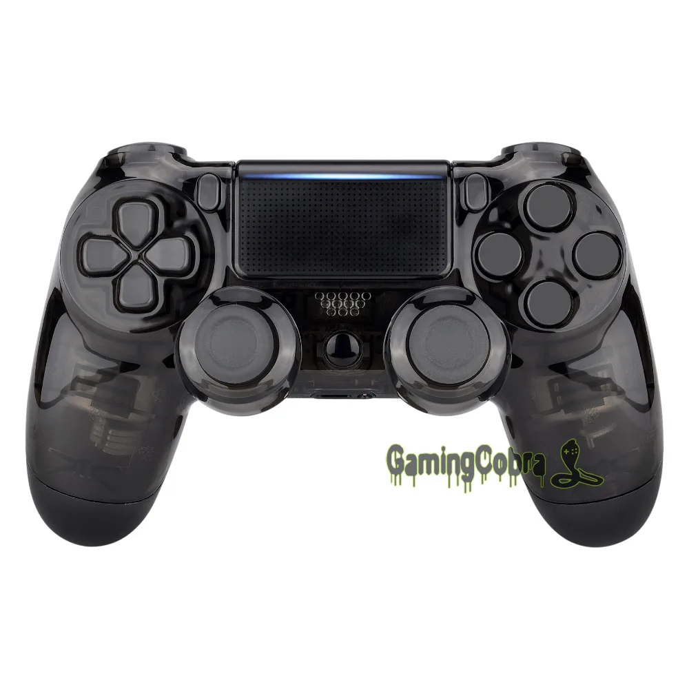 

Transparent Crystal Clear Black Front Housing Shell Faceplate Case for Playstation 4 PS4 Slim Pro Controller - SP4FM07G