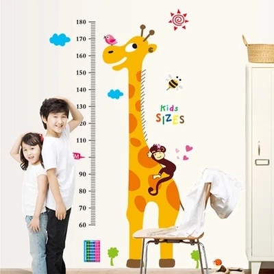 Free shipping Baby Children Height Sticker Cartoon Animal 