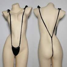 Новинка, вязанный крючком сексуальный цельный купальник, женское микро-бикини, плавки, купальник, боди, нижнее белье, Пляжное v-стринги