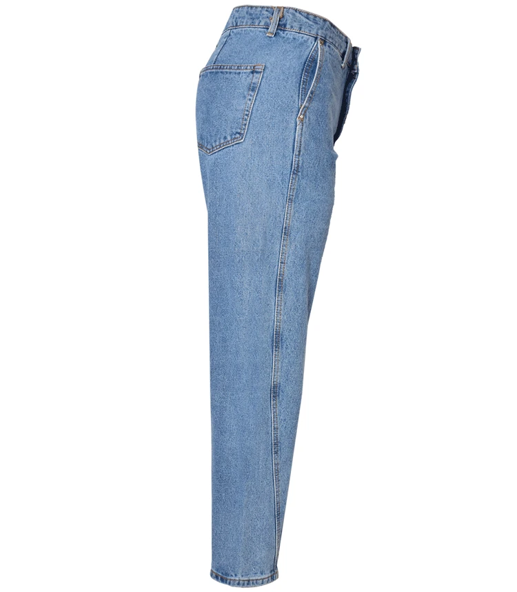 Новая одежда Высокая талия Досуг свободные широкие ноги Потертая джинсовая ткань специальный крой и Осень-зима женские брюки девять минут Штаны