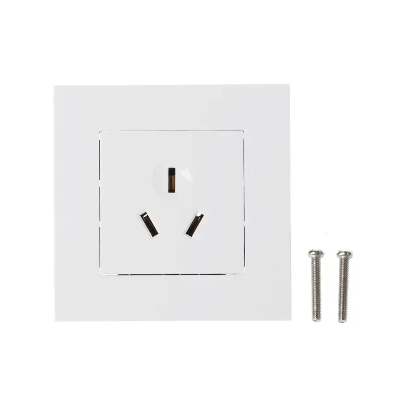 

OOTDTY 1PC Wall Socket 86 Type 16A Power Outlet With 3 Holes White PC Panel For Air Conditioner Water Heater