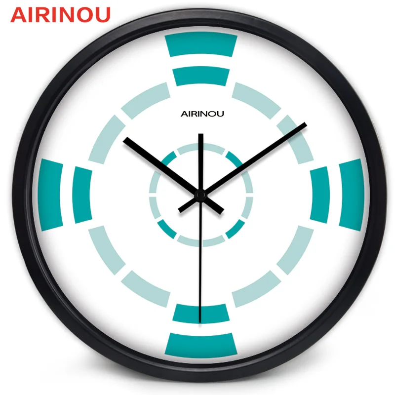 Home Office Quality No Sound Wall Clock With Glass And Metal Silent