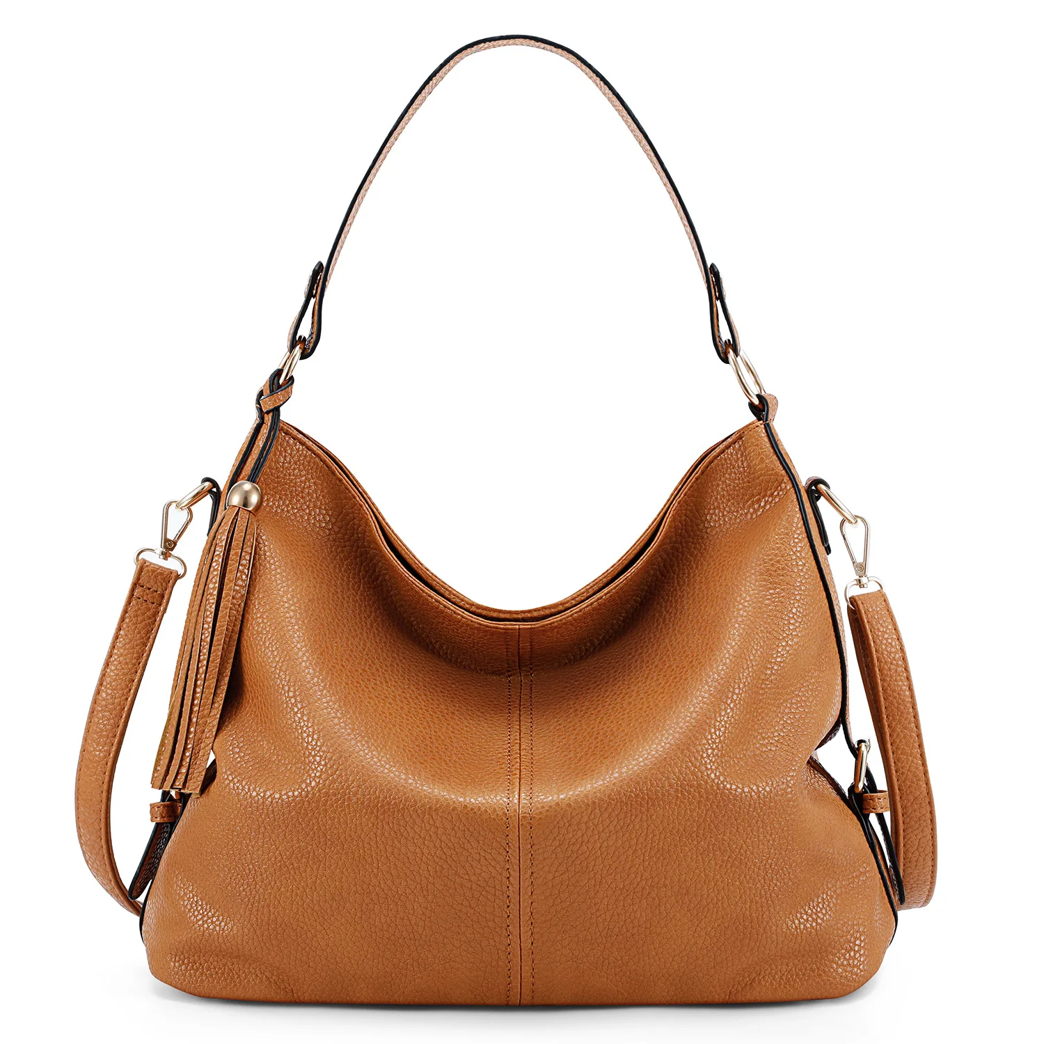 

Large Capacity Shoulder Bags for Women 2019 Tassel European Style Shopping Bags Solid PU Leather Leisure Crossbody Bags