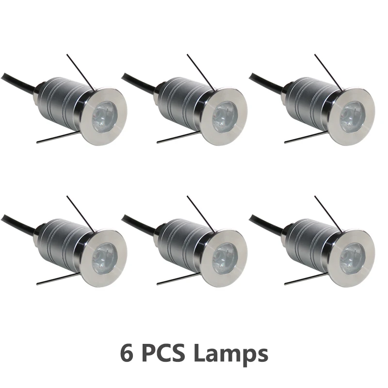 6 шт. DC12V 22 мм Cut 1 Вт IP67 Мини светодиодный подземный светильник s наружный для