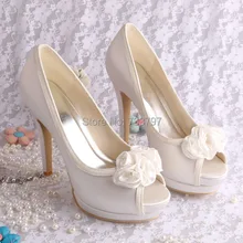 Wedopus MW1606 Невесты Обувь Платформа Peep Toe На Высоких Каблуках с Цветами На Заказ Ручной Работы