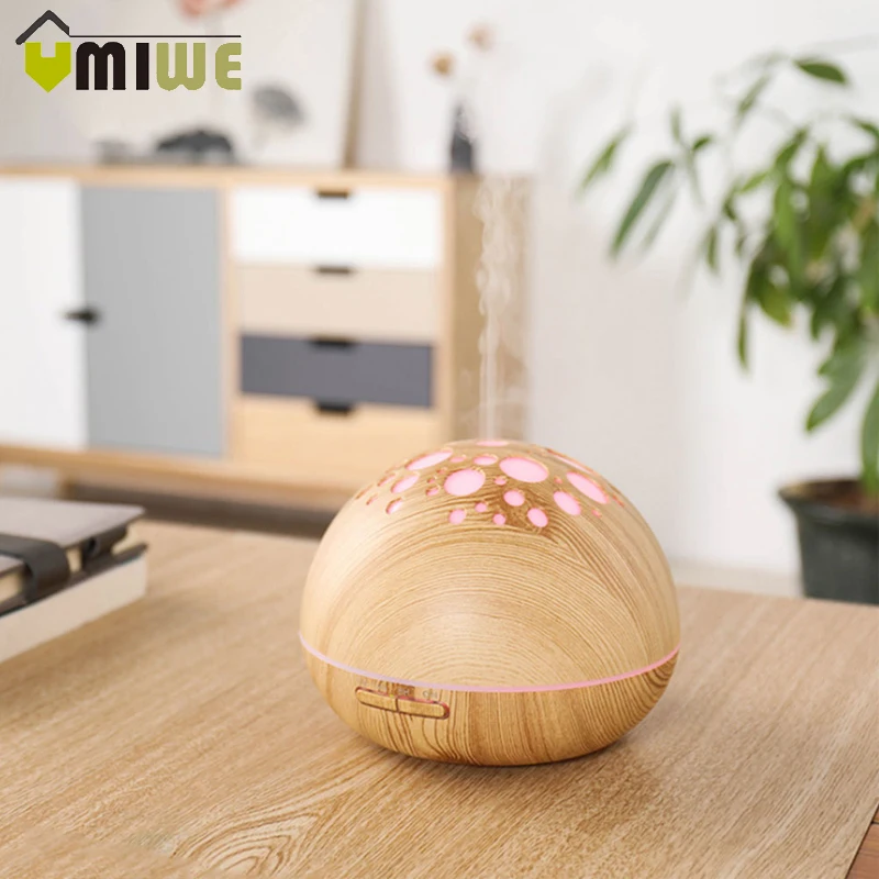 

Aroma Essential Oil Diffuser 300ml Wood Grain Ultrasonic Cool Mist Large Air Humidifier Purifier with LED Night Light for Home