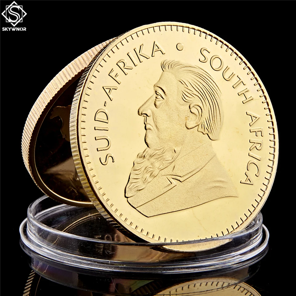 5 шт. 1967 Krugerrand Fyngoud 1 унция Изысканная Золотая копия Южной Африки копия монеты Paul Kruger памятная, металлическая монета