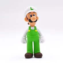 Buy Super Mario Bros Luigi White Hat PVC Action Figures Dolls Collection Model Toys For Children Gift Free Shipping