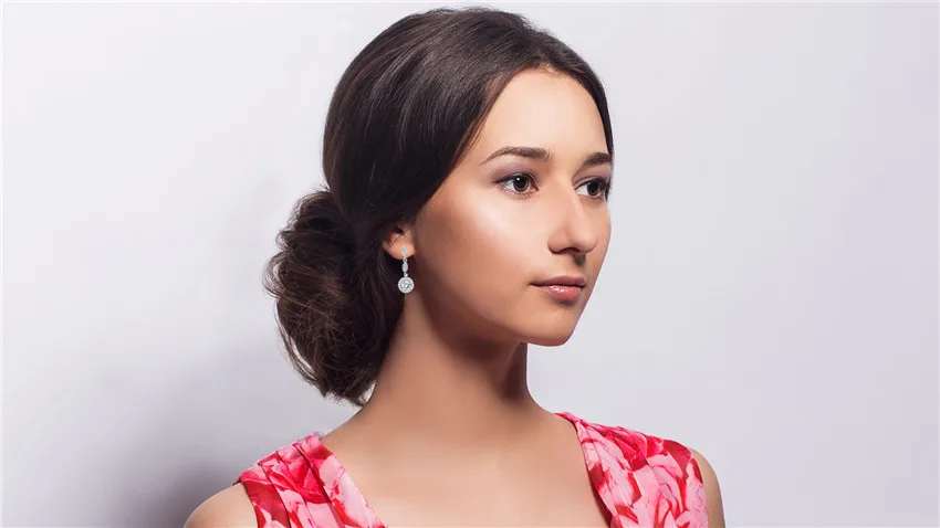 USA STOCK Uloveido Silver Color Bridal Jewelry Sets White Crystal Necklace and Earrings Indian Jewelry Set Wedding Gifts Y118 6 2(9)