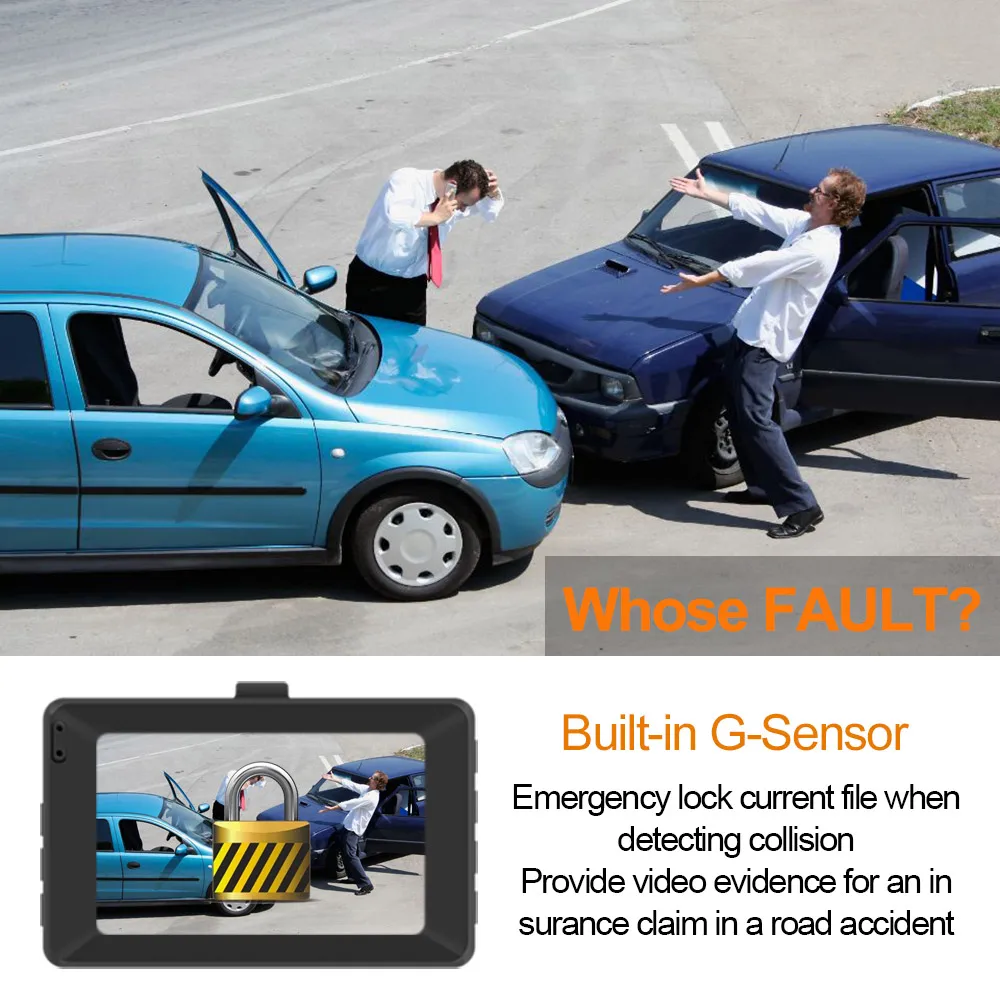 Denicer Dash Cam FULL HD 1080P регистратор Автомобильная камера 3 0 дюймов экран приборная