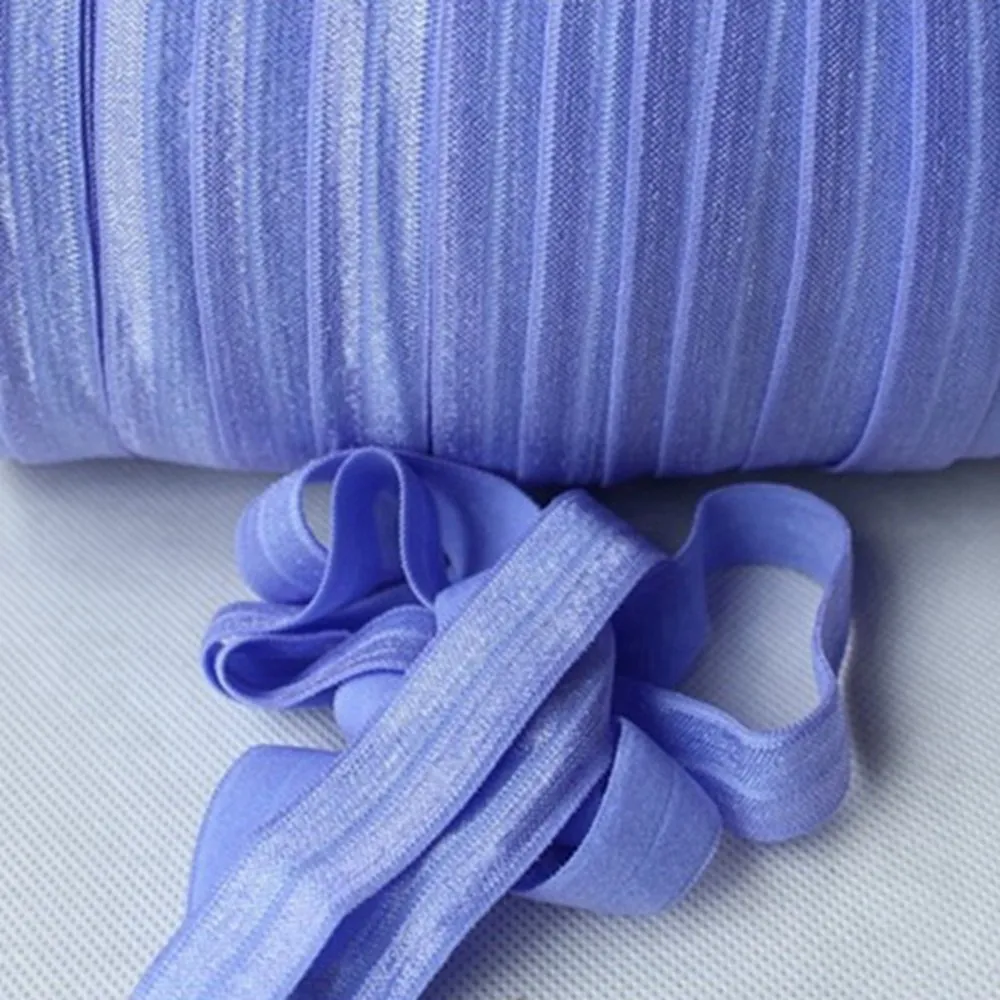 

T.R RIBBON #447 Iris 5/8" FOE elastic, solid Fold Over Elastic FOE for Headbands 50yards and 100yards/lot
