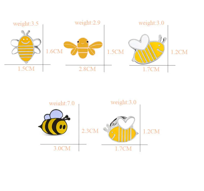 1 шт./компл. мультфильм милый пчела Брошь для женщин для девочек золото желтый украшение пчела шляпа рюкзак железная эмалированная Брошь Знак подарок высокое качество