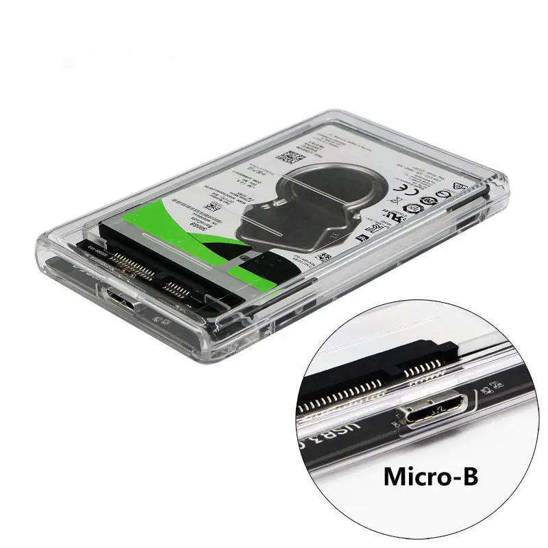 Transparent Tool Free 2 5 Inch USB 3 0 to SATA External Hard font b Drive