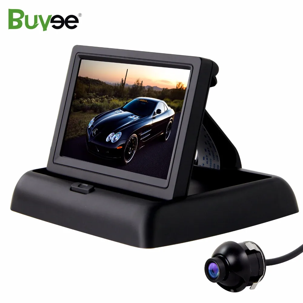 Buyee Car Rear View Camera kit 4.3 inch foldable Car Rearview Monitor