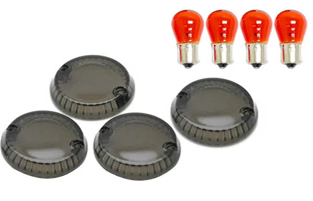 

4 PCS Smoke Turn Signal Lens Lenses For Kawasaki Vulcan 1500 Drifter 2001-2005