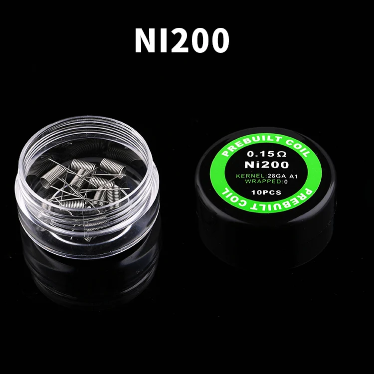 

10pcs/lot Prebuilt Coils NI200 Nichrome Wire Resistance Nickel Premade Coil 26 AWG Gauge