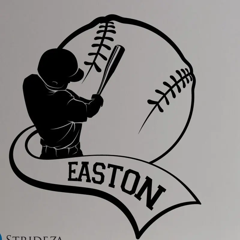 Dctal Baseball Car Windows Sticker Name Sports Decal Posters Vinyl Wall Decals Pegatina Decor Mural Baseball Sticker