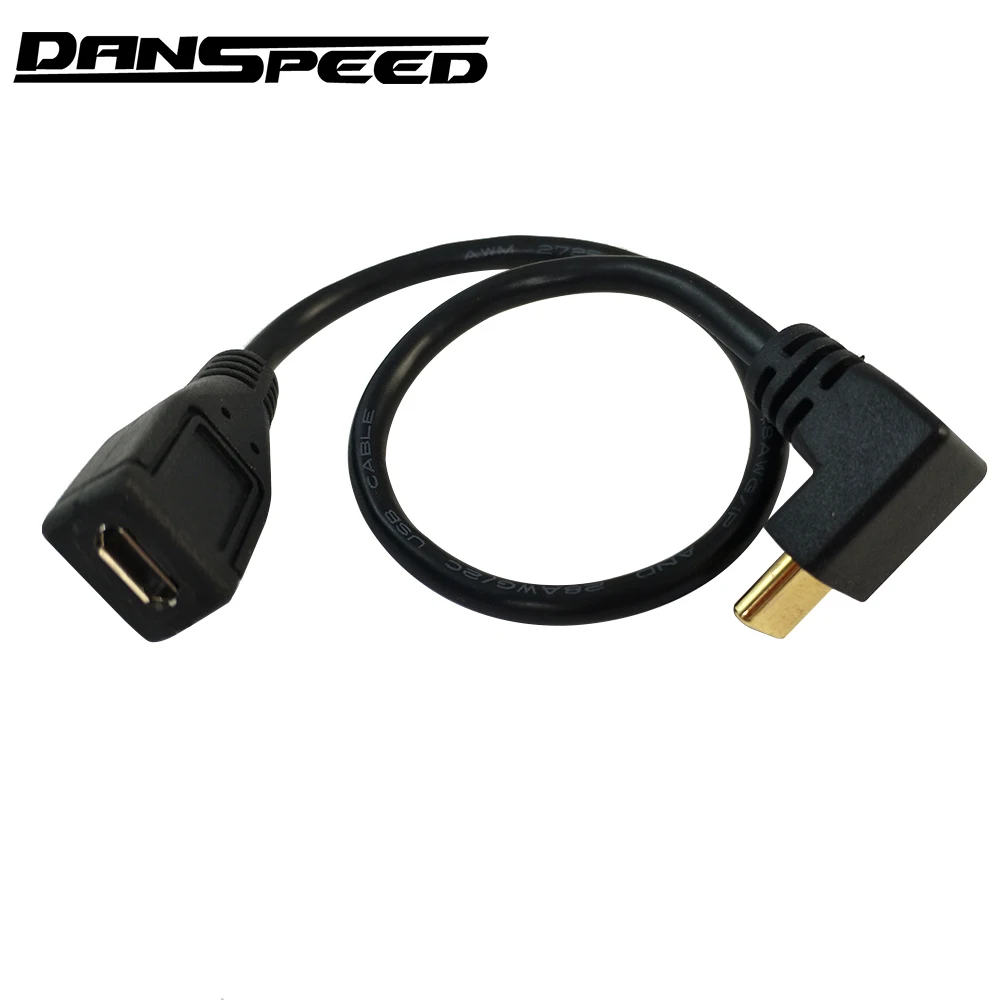 

DANSPEED 25cm Micro USB 2.0 5Pin Female to USB 3.1 Type C Male Connector Data Adapter Cable Fast Charging Transferring