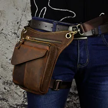 Men's Crazy Horse Genuine Leather Messenger Shoulder Bag Travel Motorcycle Riding Fanny Pack Waist Thigh Drop Leg Bag Men's Crazy Horse Genuine Leather Messenger Shoulder Bag Travel Motorcycle Riding Fanny Pack Waist Thigh Drop Leg Bag