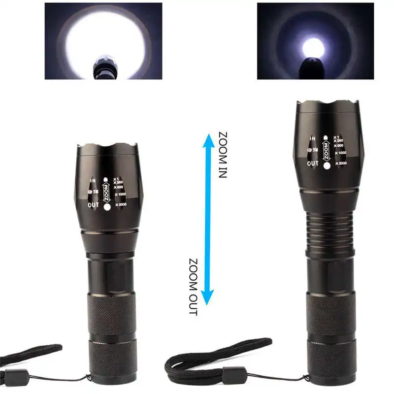 6000LM X800 L2 LED ZOOM torch flashlight t6 Powerful battery lanterna led recarregavel led flashlight 18650 #4S6 (10)
