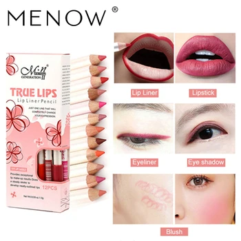 

MENOW 12 Colors Lip Liner Waterproof Long-lasting Easy To Wear Lipliner Pencil Makeup Cosmetic Tools Lipstick HOT SALE