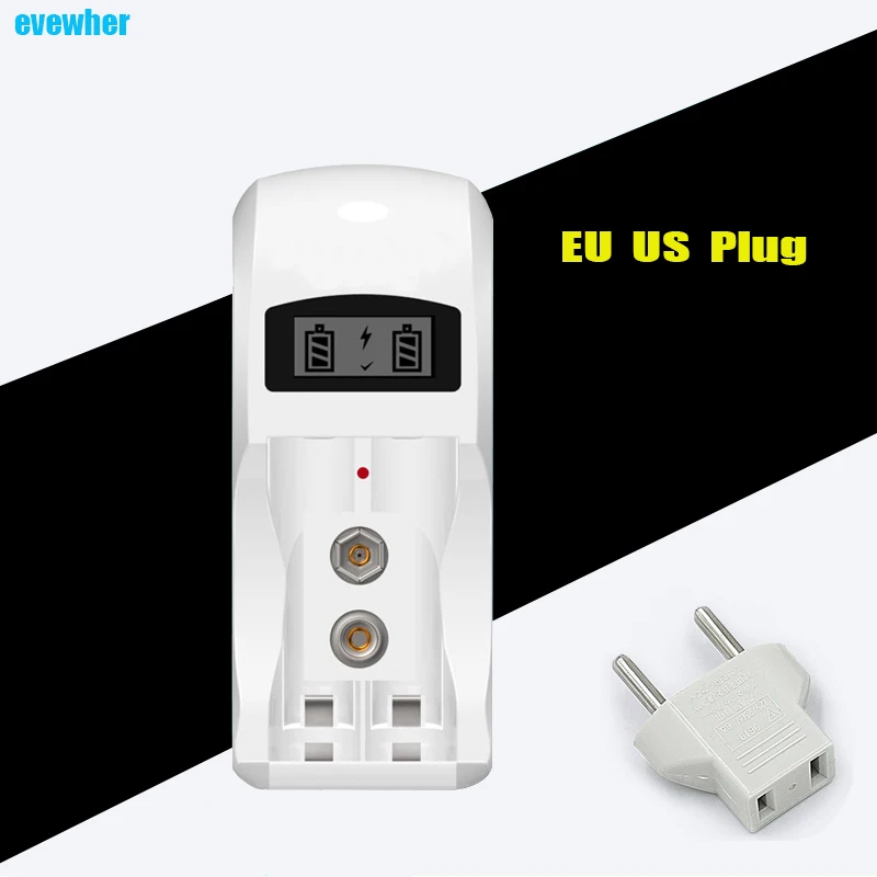 2 slots Battery Charger for AA AAA Ni-MH battery and rechargeable batteries 9v 6F22 with LCD display | Электроника