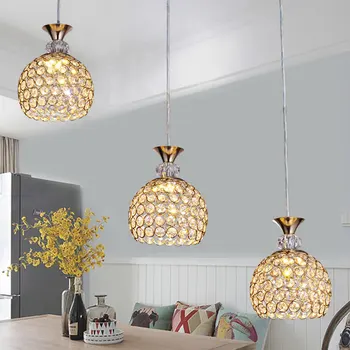 

Modern simple restaurant pendant lights creative crystal bar desk home lighting 1/3 heads corridor hallway balcony lamps ZA