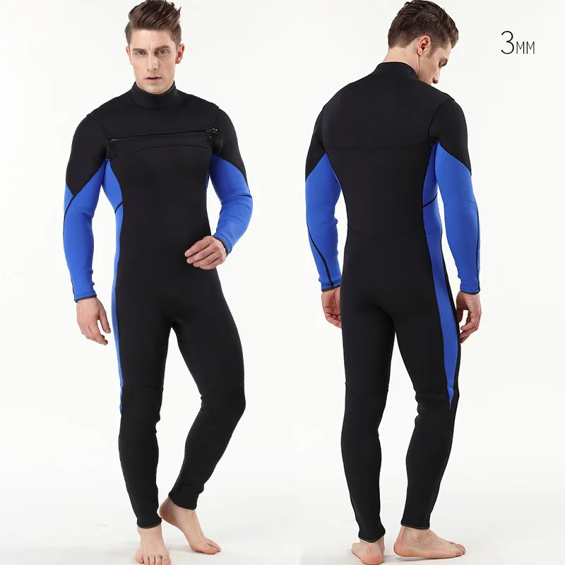 Chloroprene 3MM continuous diving suit surf clothes before opening zipper men's diving suit
