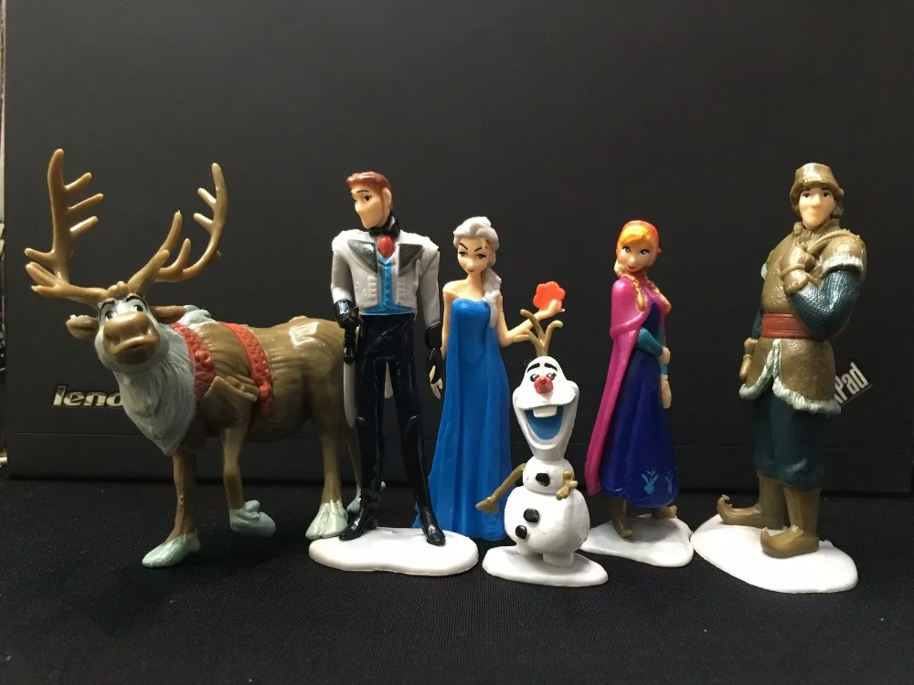 6pcs set Anna Elsa Action Figure Kawaii Toys Snow Queen Princess Prince Collection PVC Anime Movie