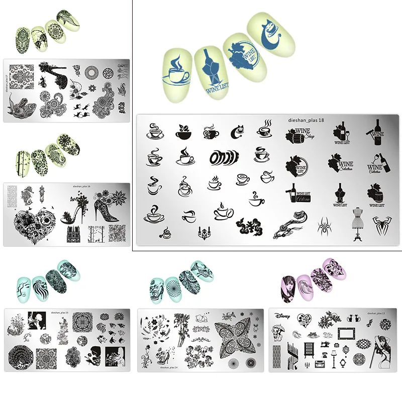 Животные/сексуальные губы/бытовые 1 шт пластины для штамповки ногтей# 【han Plas шаблон для дизайна ногтей инструмент для печати штамп для переноса изображения маникюр