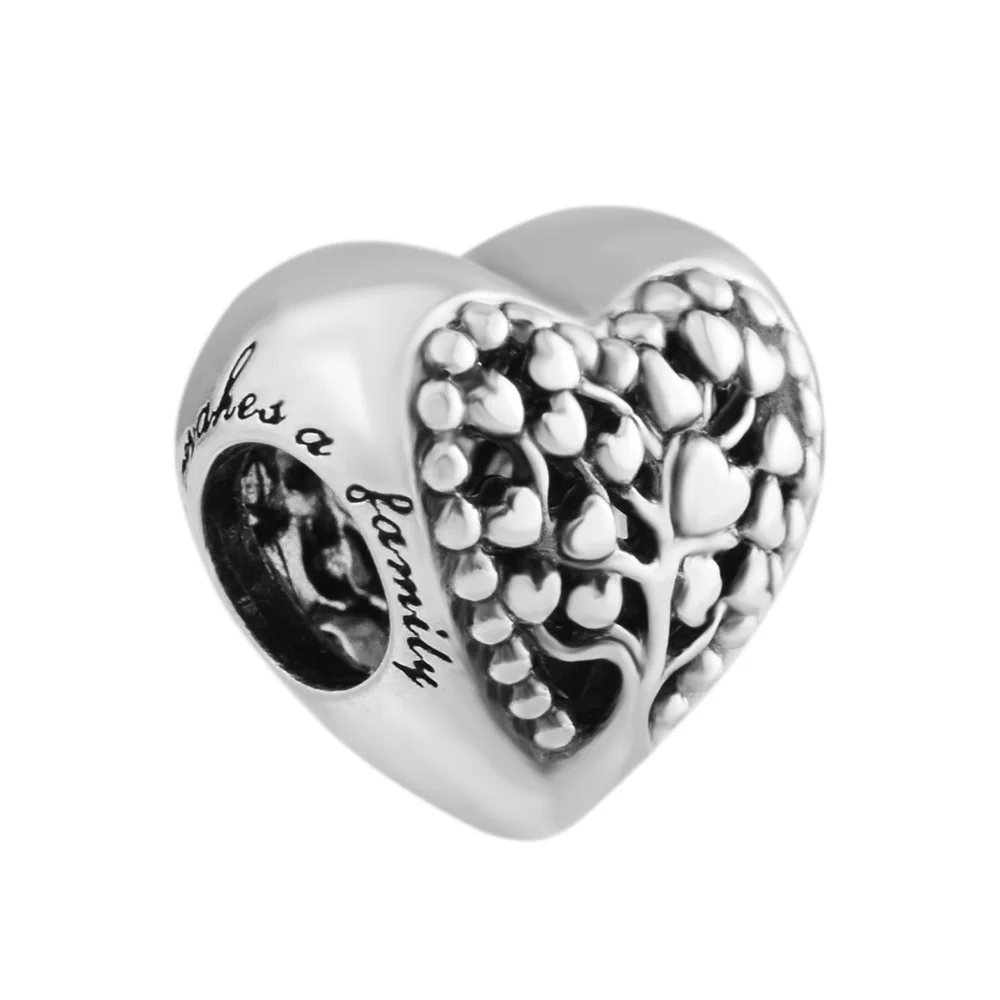 Подходит для Pandora Charms браслеты Flourishing бусины в виде сердца 100% 925 пробы-серебро-ювелирные изделия Бесплатная доставка