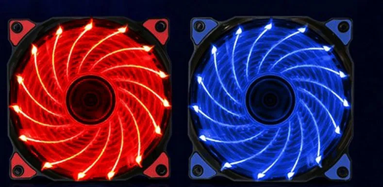 120mm PC Computer Ultra Silent LED Cooling Fan Radiator, 12CM 120X120X25mm 12V Computer Fan, 12VDC 3P IDE 4D(2wire)