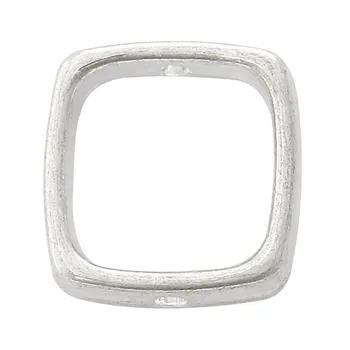 

DoreenBeads Zinc metal alloy Beads Frames Rectangle silver color Plated (Fits 10mm Beads) 14mm( 4/8") x 13mm( 4/8"), 5 PCs