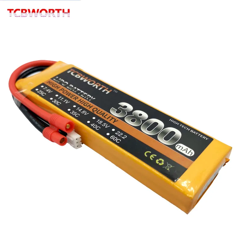 2S RC Lipo Батарея 7,4 v 1100 1800 2800 3800 4200 5200 мА/ч, 25C 35C для RC игрушки самолет вертолет Дрон автомобиля 7,4 V Батарея LiPo AKKU