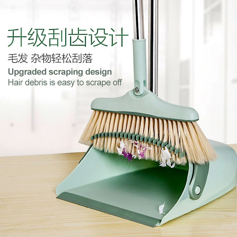 Best Foldable Windproof Household Broom Dustpan Set Plastic Anti winding Soft Bristle Floor Sweep Non Slip Handle Cleaning Brush Tool