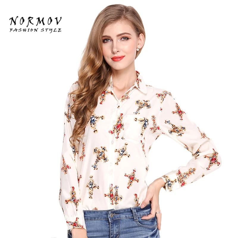 Normov S XL большой Размеры офис рубашка блузка Мода 2018 г. красный Средства ухода за