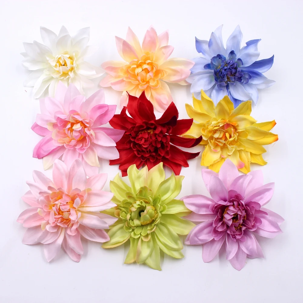 5pcs 10cm Blooming Dahlia Peony Artificial Flowers For Diy Wreath