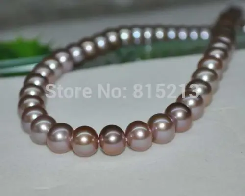 

wb 00172 Outstanding luster Natural golden purple AAA 9-10mm round freshwater pearl