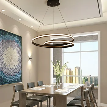 

Black White Color Led modern pendant lights for dining room living room kitchen lamp aluminum body cord hanging pendant lamp