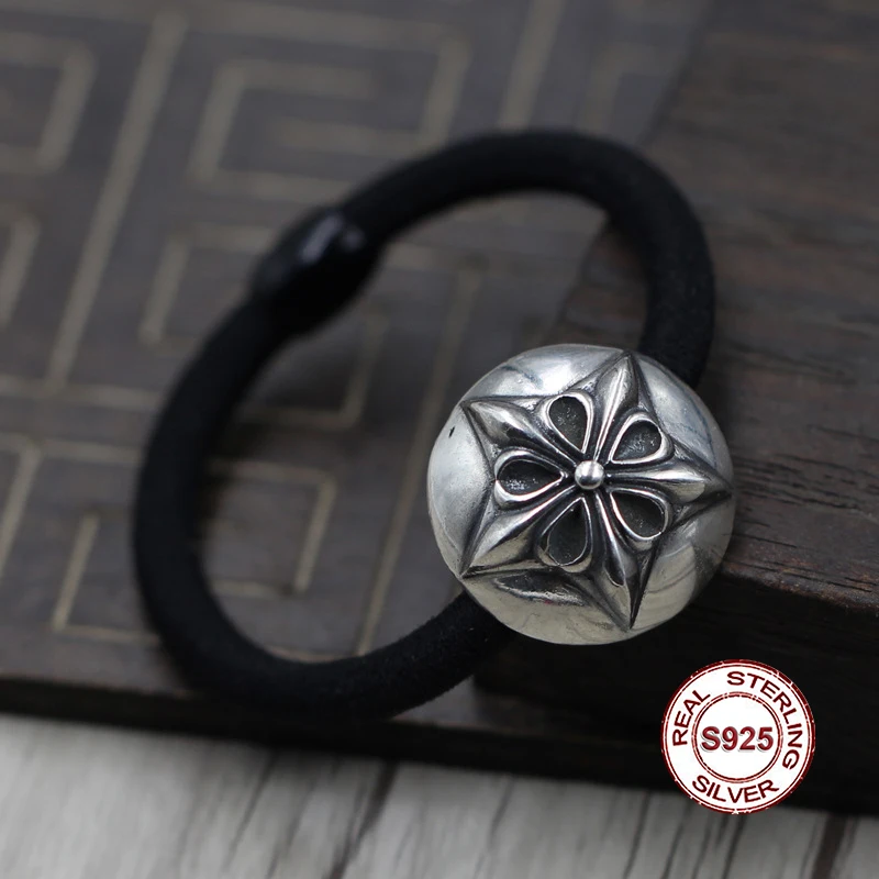 

S925 sterling silver hair rope and hand rope Personality retro punk style Five-pointed star fashion jewelry Send a gift to love