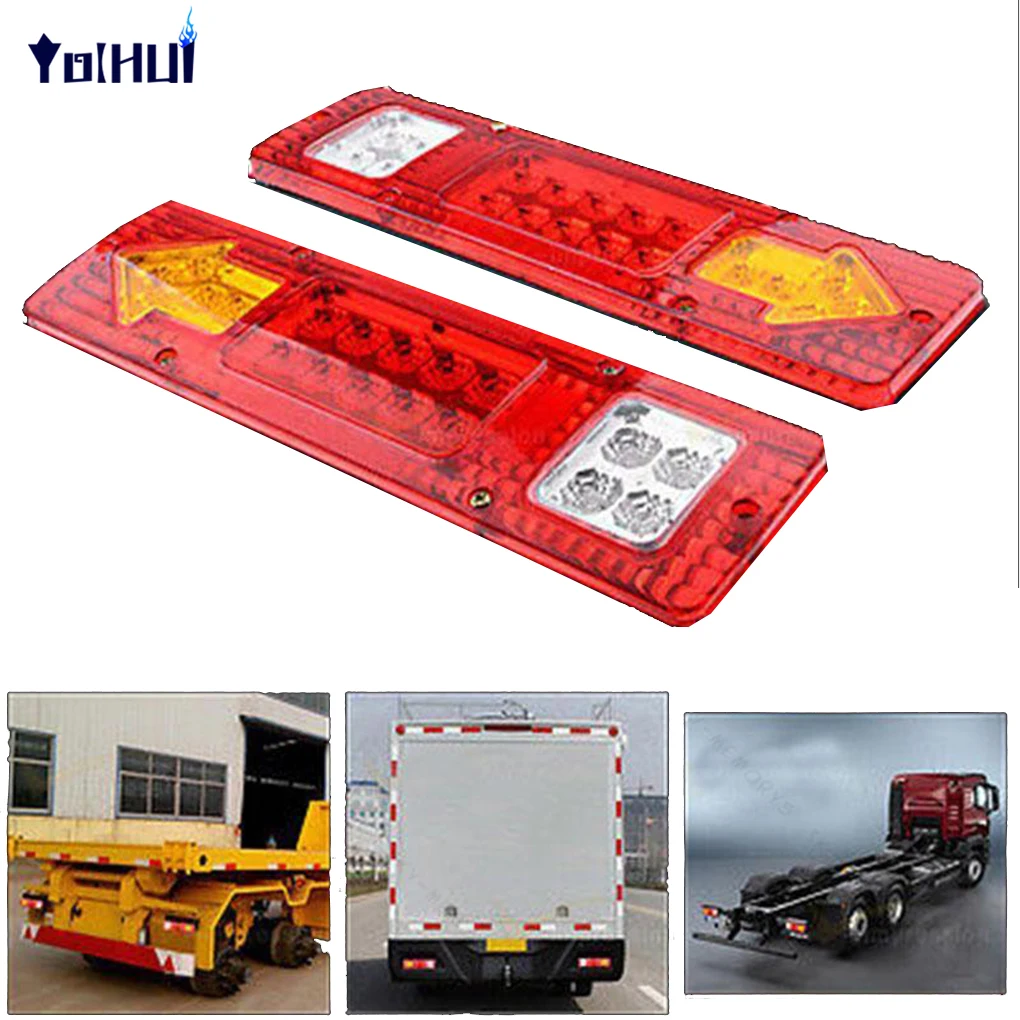 2pcs 19 LED Waterproof Trailer Tail Lights LED Rear Turn Signal Truck