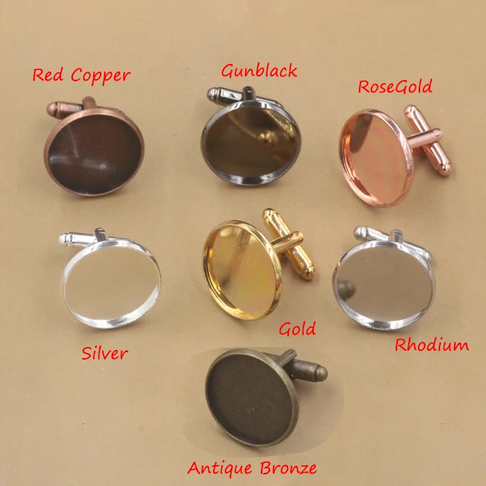 20 Bronze Tone Metal Adjustable Ring With Round Blank Cabochon Setting 14mm-30mm