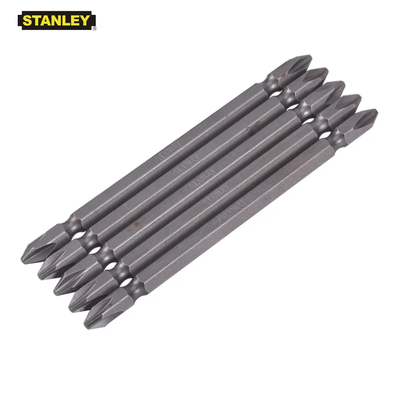 

Stanley 5pcs 1/4 inch hex shank 110mm phillips screwdriver long bit double head PH1 PH2 PH3 drill dual bits kit non-magnet S2