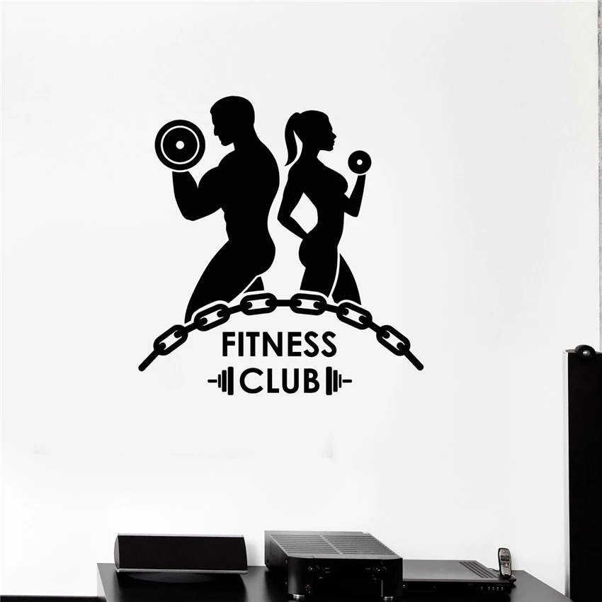 Wall Decal Gym Muscled Bodybuilding Fitness Motivation Vinyl Decal ig3225 