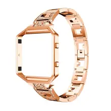 HL Роскошные сплав кристалл часы наручные ремешок с металлической Рамки для fitbit Blaze oct24