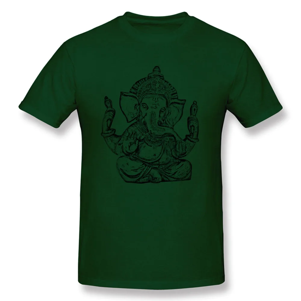 Ganesha Pure Cotton Mens Short Sleeve Tops & Tees comfortable VALENTINE DAY T-Shirt Simple Style Tee Shirt On Sale Round Collar Ganesha dark
