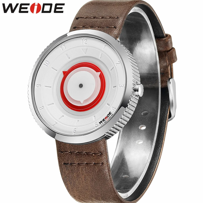 Мужские наручные часы WEIDE роскошные брендовые с кожаным ремешком модные