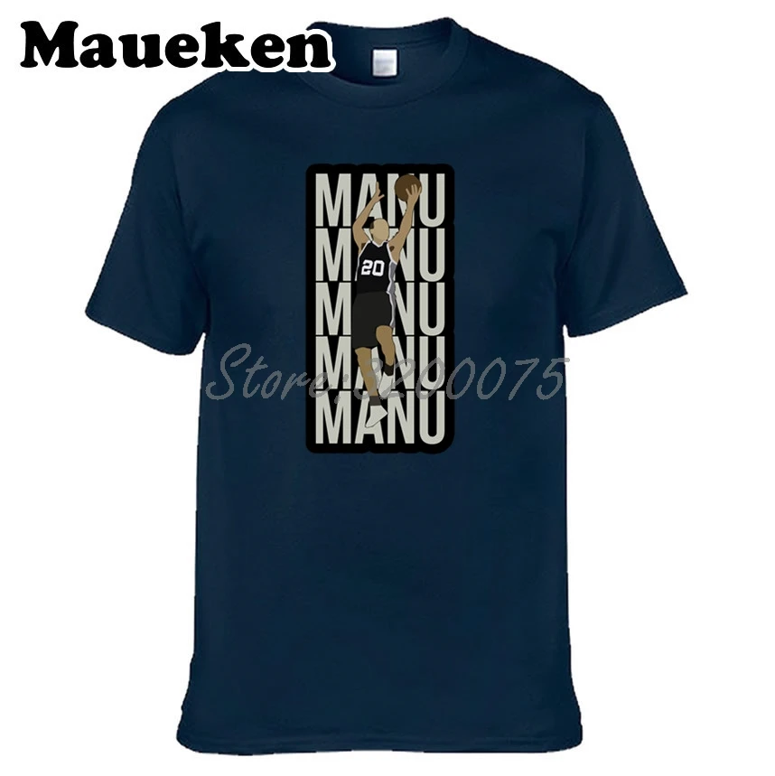 Мужская футболка Manu Ginobili 20 San Antonio Legend одежда с круглым вырезом W19022105|Футболки| |