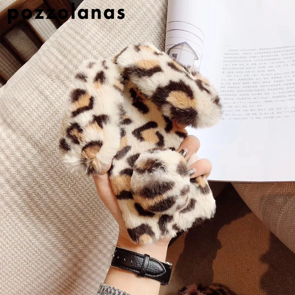 Чехол для Телефона iPhone 7 8 Xr 3D милый кроличий мех теплый меховой чехол 6 P S Xs MAX